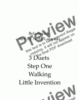 page one of 3 Duets First Step Walking Little Invention 