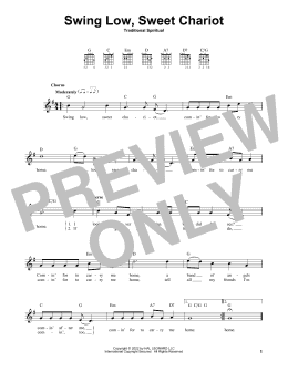 page one of Swing Low, Sweet Chariot (Easy Guitar)