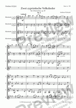 page one of Zwei zypriotische Volkslieder, Nr. 1 (CQA/Score & Parts)