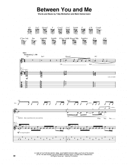 page one of Between You And Me (Guitar Tab)