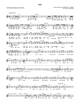 page one of God (Lead Sheet / Fake Book)