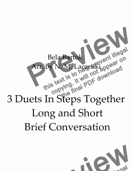 page one of 3 Duets In Steps Together Long and Short Brief Conversation