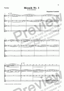 page one of Mosaik 1 (CQA/Score & Parts)