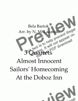 page one of 3 Quartets Almost Innocent Sailors' Homecoming At the Doboz Inn 