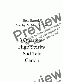 page one of 3 Quartets High Spirits Sad Tale Canon 