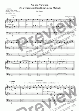 page one of Air and Variations  On a Gaelic Melody for Organ