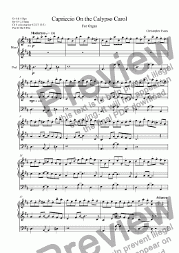 page one of Capriccio On the Calypso Carol