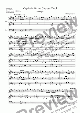 page one of Capriccio On the Calypso Carol