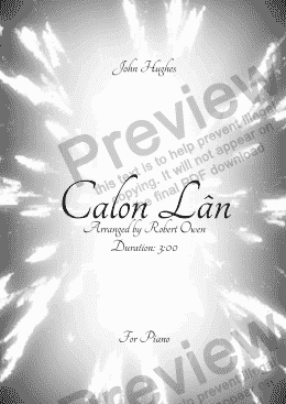 page one of Calon Lân - Piano Arrangement