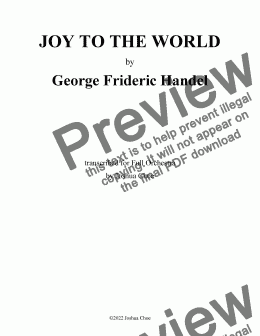 page one of Joy to the World