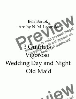 page one of 3 Quartets Vigoroso Wedding Day and Night Old Maid 