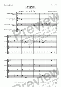 page one of Zwei Spielereien: I. Fughetta (SQA/Score & Parts)