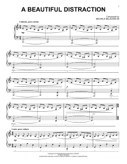 A Beautiful Distraction Piano Solo Sheet Music to Print