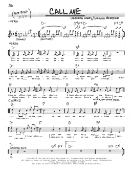 page one of Call Me (Real Book – Melody, Lyrics & Chords)