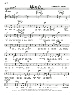 page one of Angel (Real Book – Melody, Lyrics & Chords)