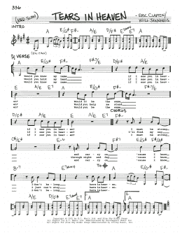 page one of Tears In Heaven (Real Book – Melody, Lyrics & Chords)