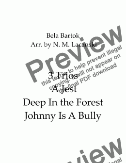 page one of 3 Trios A Jest Deep In the Forest Johnny Is A Bully 