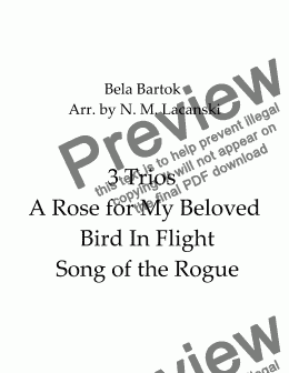 page one of 3 Trios A Rose for My Beloved Bird In Flight Song of the Rogue