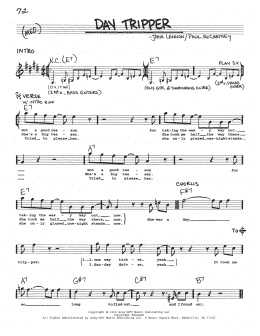 page one of Day Tripper (Real Book – Melody, Lyrics & Chords)