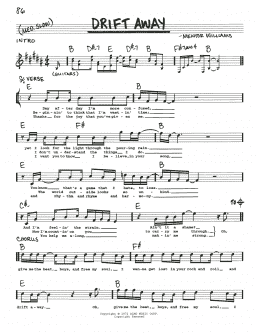 page one of Drift Away (feat. Dobie Gray) (Real Book – Melody, Lyrics & Chords)