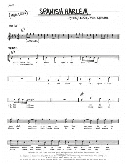 page one of Spanish Harlem (Real Book – Melody, Lyrics & Chords)