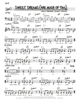 page one of Sweet Dreams (Are Made Of This) (Real Book – Melody, Lyrics & Chords)