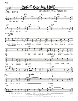 page one of Can't Buy Me Love (Real Book – Melody, Lyrics & Chords)