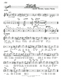 page one of Josie (Real Book – Melody, Lyrics & Chords)