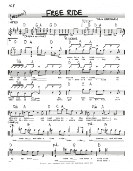 page one of Free Ride (Real Book – Melody, Lyrics & Chords)