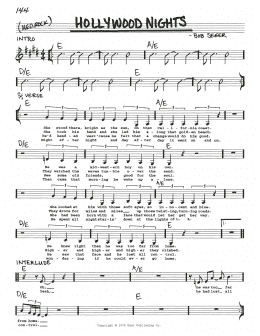 page one of Hollywood Nights (Real Book – Melody, Lyrics & Chords)