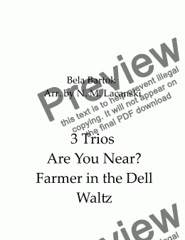 page one of 3 Trios Are You Near Farmer in the Dell Waltz 