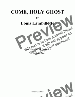 page one of Come, Holy Ghost