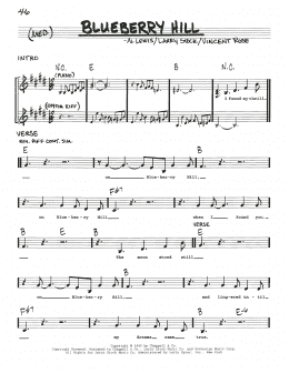 page one of Blueberry Hill (Real Book – Melody, Lyrics & Chords)