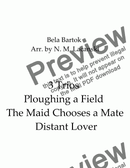 page one of 3 Trios Ploughing a Field The Maid Chooses a Mate Distant Lover 