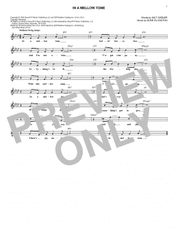 page one of In A Mellow Tone (Lead Sheet / Fake Book)