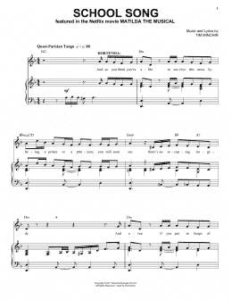 page one of School Song (from the Netflix movie Matilda The Musical) (Piano & Vocal)