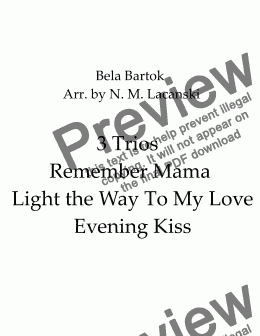 page one of 3 Trios Remember Mama Light the Way To My Love Evening Kiss 