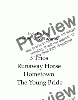 page one of 3 Trios Runaway Horse Hometown The Young Bride 