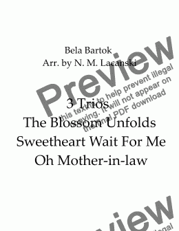 page one of 3 Trios The Blossom Unfolds Sweetheart Wait For Me Oh Mother-in-law 