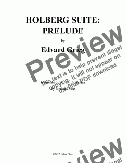 page one of Holberg Suite: Prelude