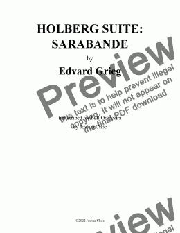 page one of Holberg Suite: Sarabande