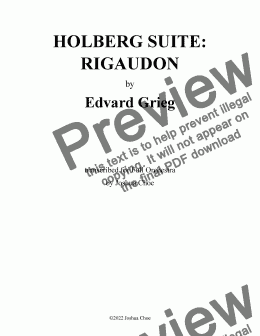 page one of Holberg Suite: Rigaudon