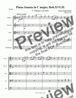 page one of Piano Sonata in C Major, Hob.XVI:35, Movement 1