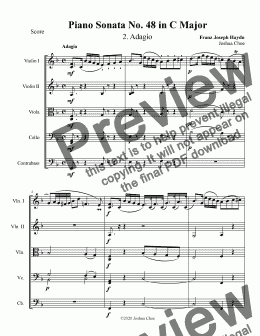 page one of Piano Sonata in C Major, Hob.XVI:35, Movement 2