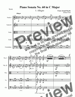 page one of Piano Sonata in C major, Hob.XVI:50, Movement 1