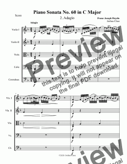 page one of Piano Sonata in C major, Hob.XVI:50, Movement 2