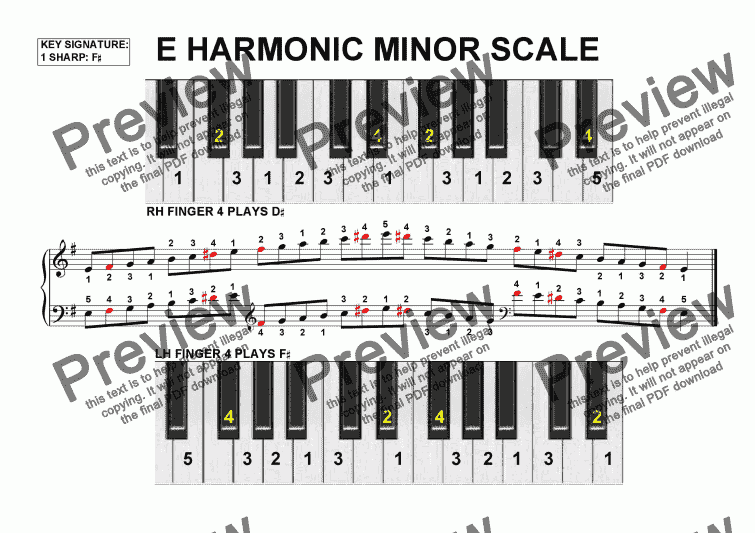 E Harmonic Minor Scale - Download Sheet Music PDF file