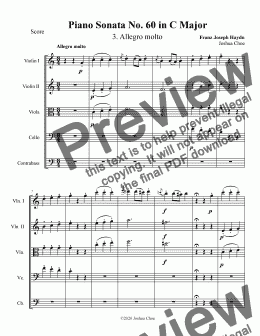 page one of Piano Sonata in C major, Hob.XVI:50, Movement 3