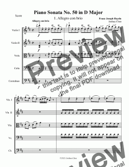 page one of Piano Sonata in D major, Hob.XVI:37, Movement 1