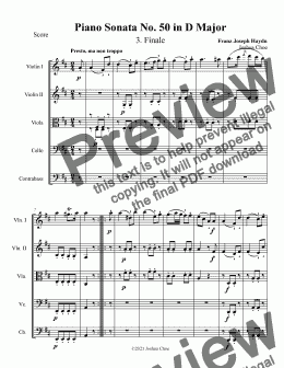 page one of Piano Sonata in D major, Hob.XVI:37, Movement 3